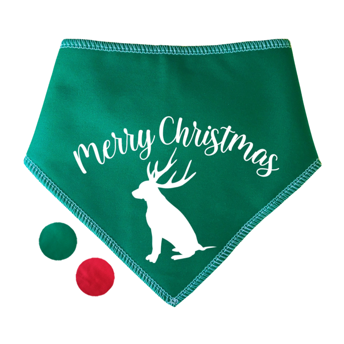 Merry Christmas Dog With Antlers Bandana