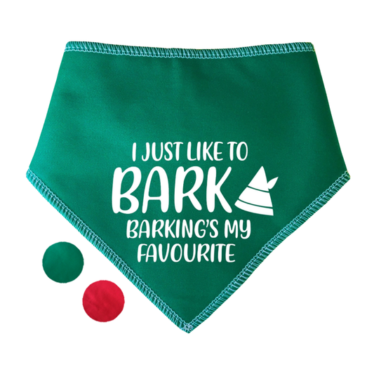 Barking's My Favourite Elf Dog Bandana