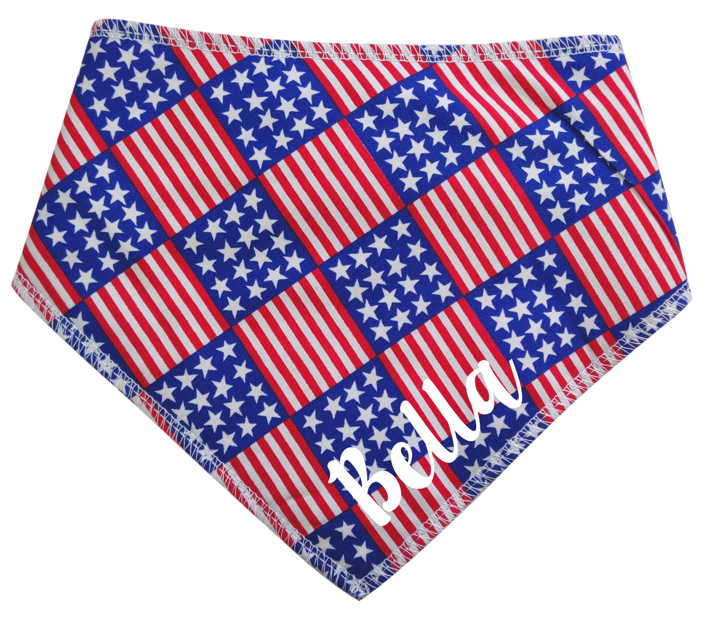 American Flag Any Name Dog Bandana