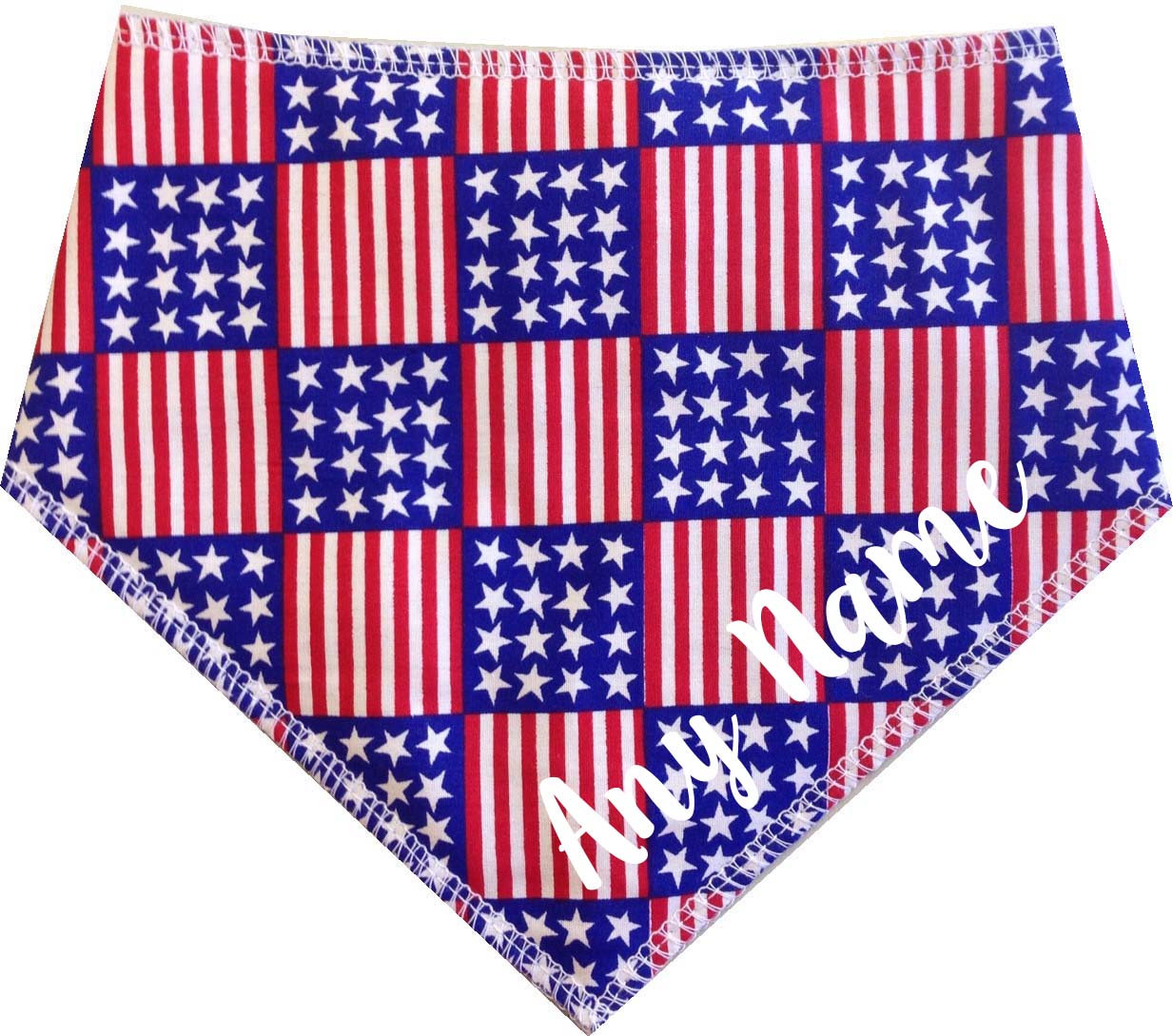American Flag Any Name Dog Bandana