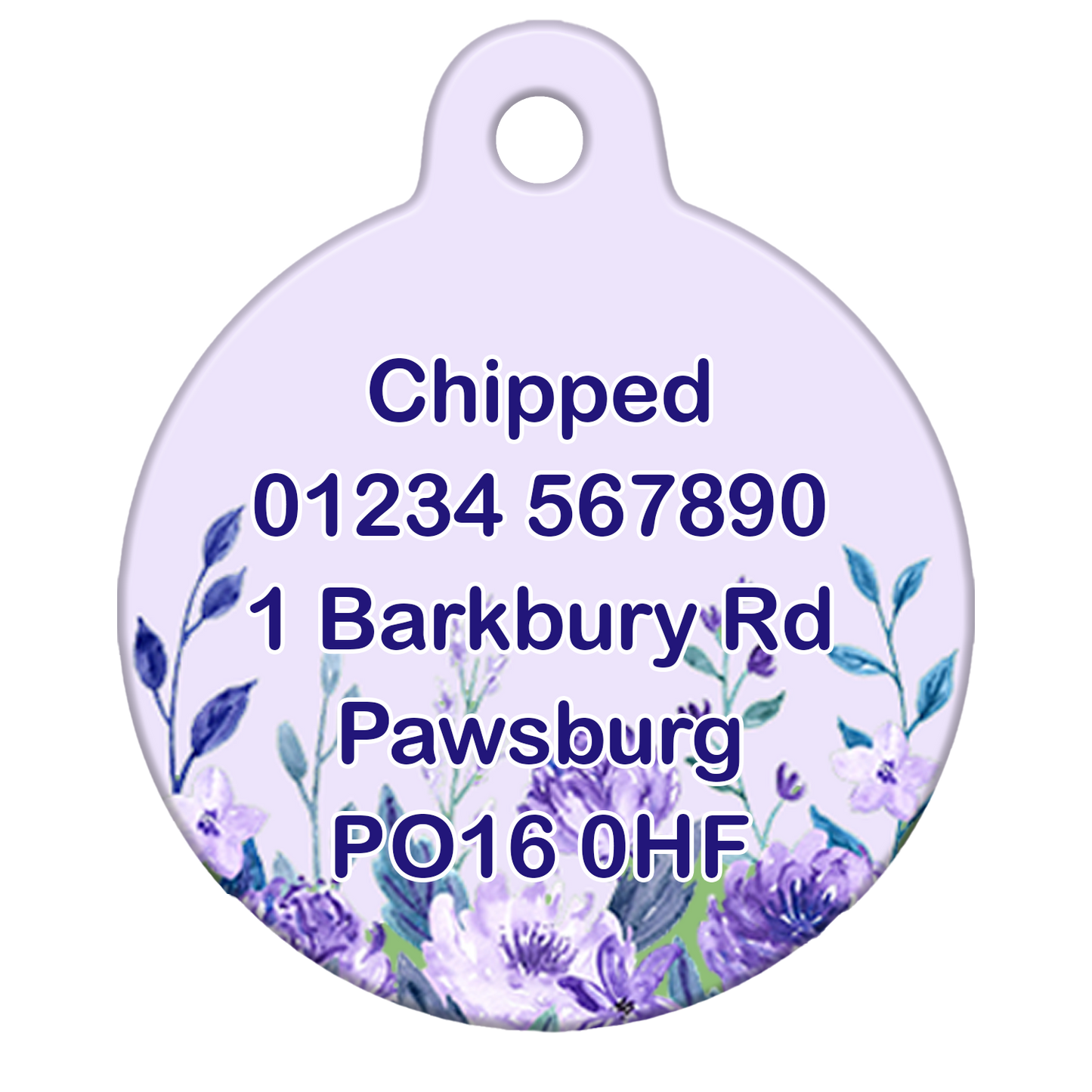 Lilac Flowers - Pet ID Tag