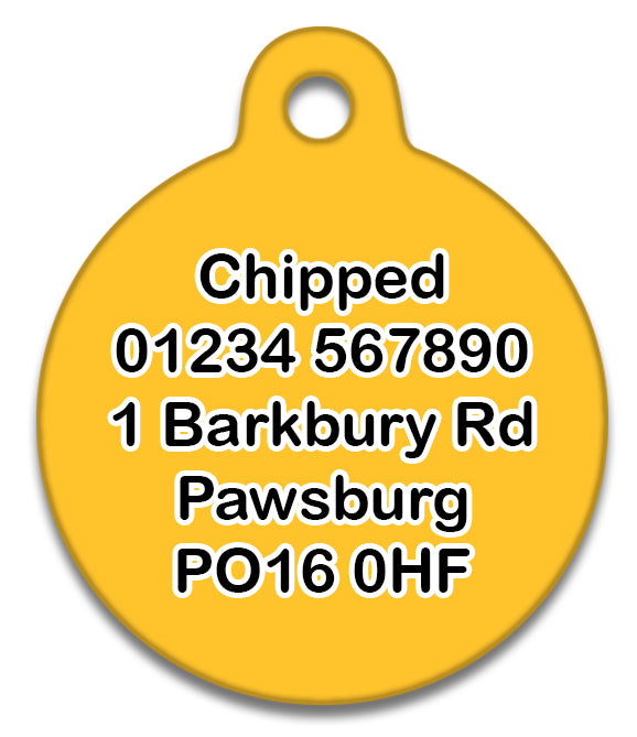 Blue Floral Wreath - Pet ID Tag