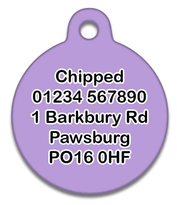 Pink & Purple Floral Pattern - Pet ID Tag