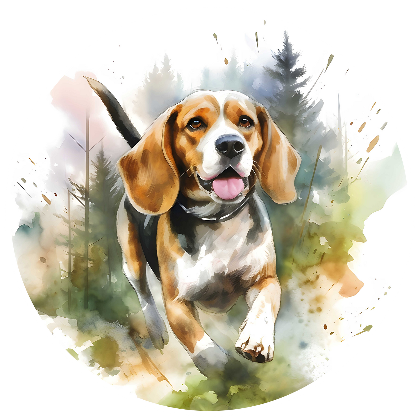 Black Any Breed Running Woodland Dog with Personalised Name Backpack