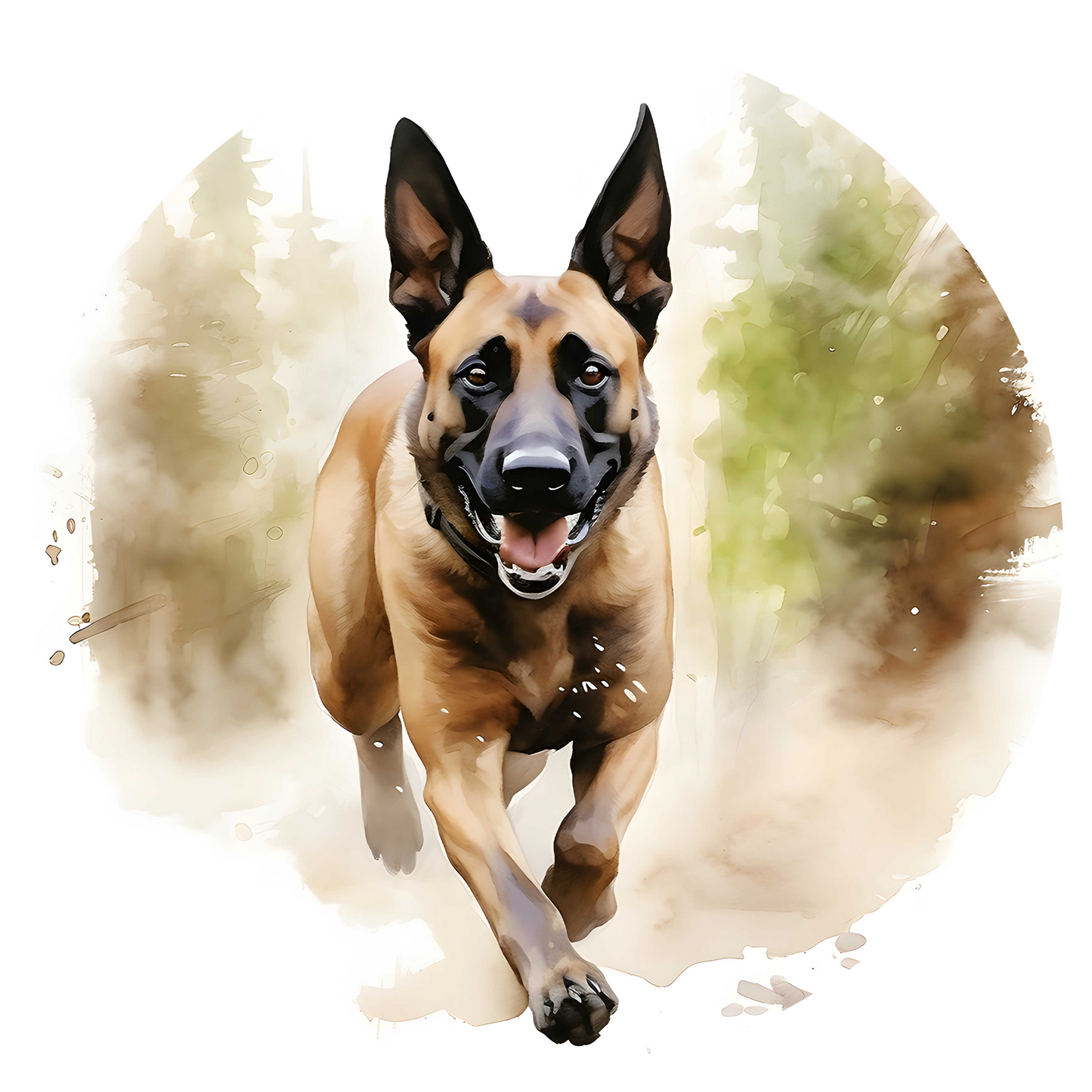 Black Any Breed Running Woodland Dog with Personalised Name Backpack