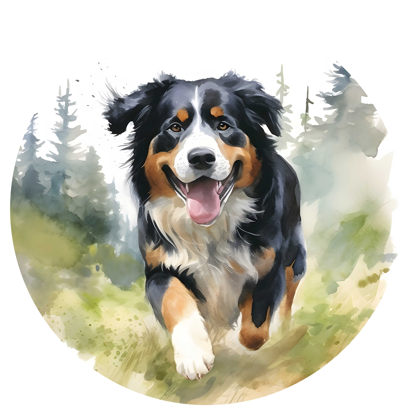 Black Any Breed Running Woodland Dog with Personalised Name Backpack