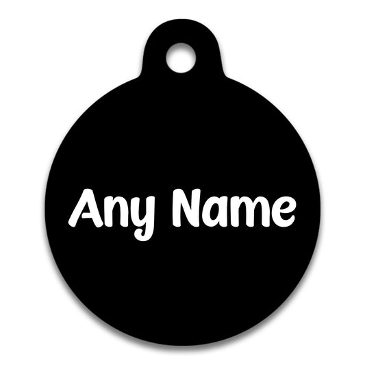 Black Plain Colour - Pet ID Tag