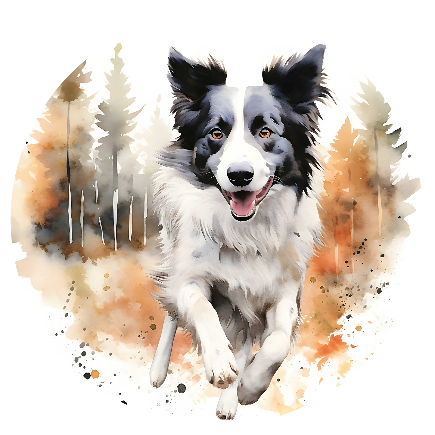Black Any Breed Running Woodland Dog with Personalised Name Backpack