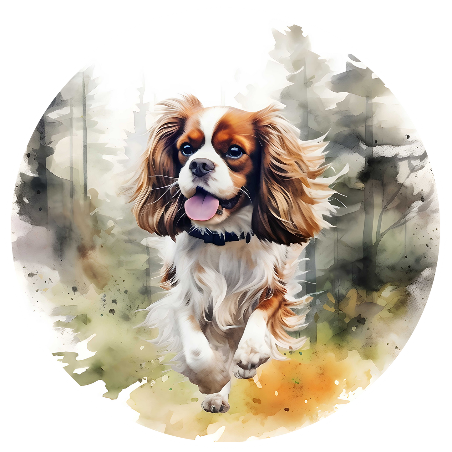 Black Any Breed Running Woodland Dog with Personalised Name Backpack