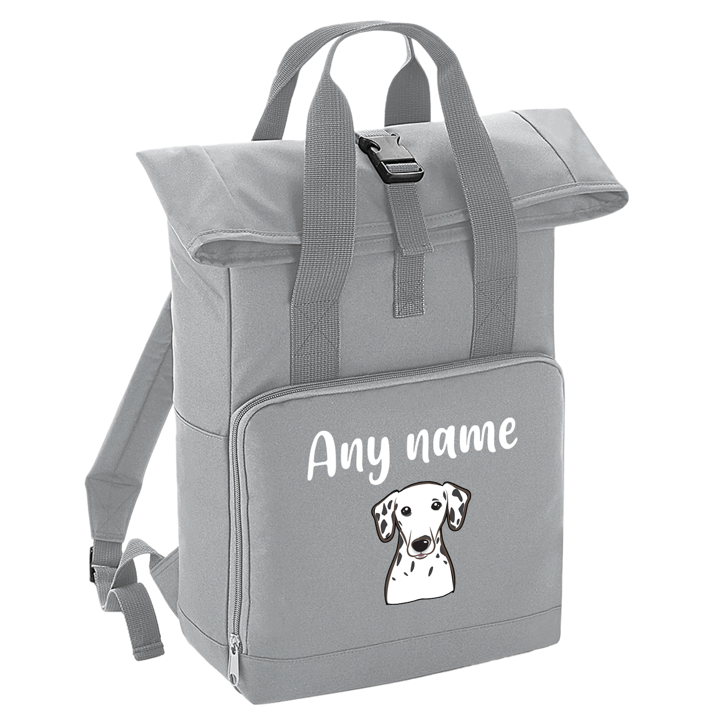 Overnighter Rucksack 14 Litres Grey Any Breed Backpack With Custom Personalised Dog Name