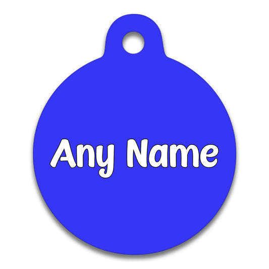 Electric Blue Plain Colour - Pet ID Tag