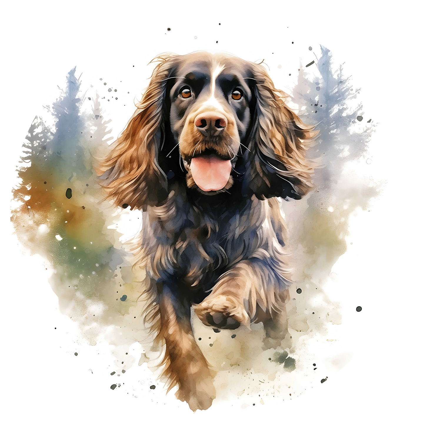 Black Any Breed Running Woodland Dog with Personalised Name Backpack