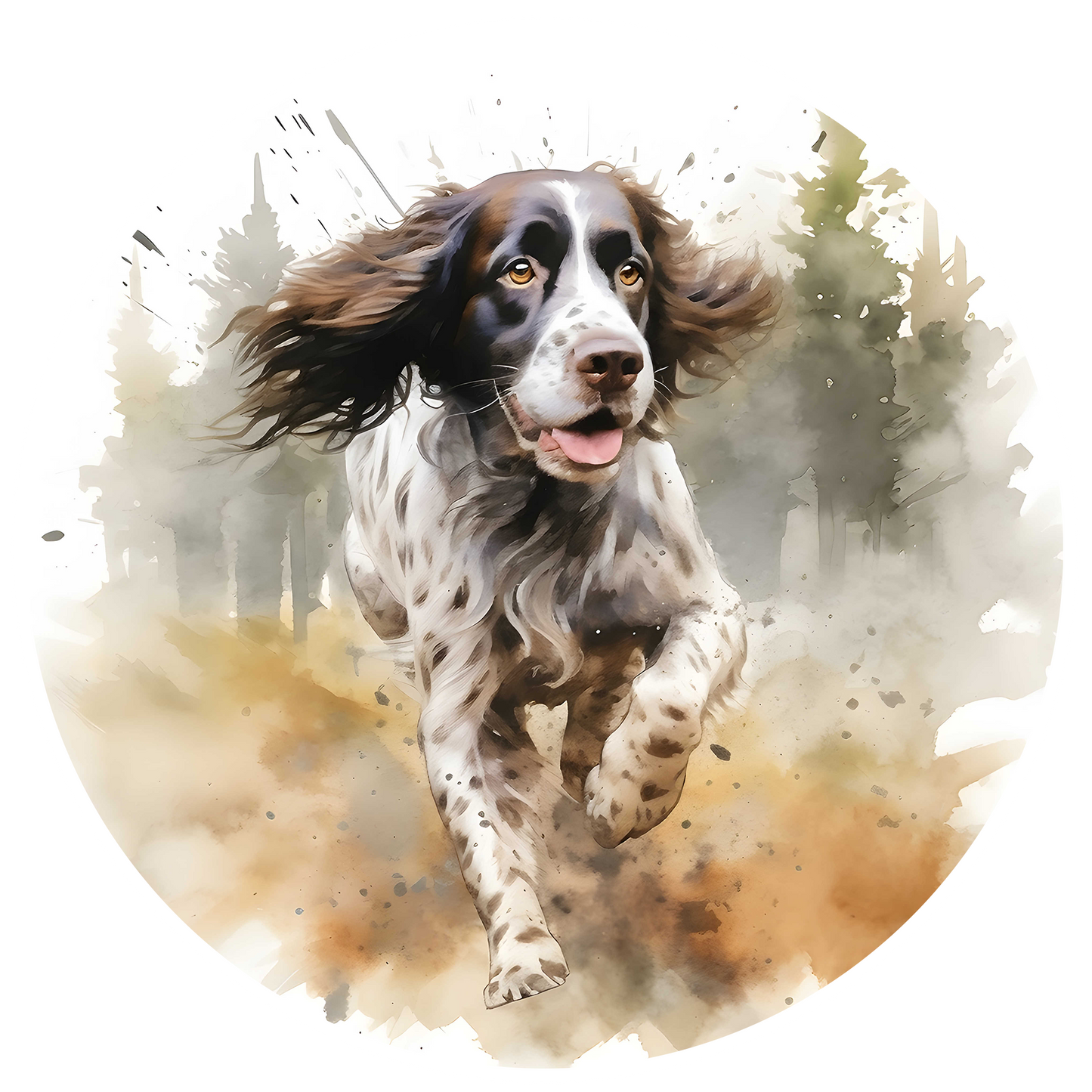 Black Any Breed Running Woodland Dog with Personalised Name Backpack