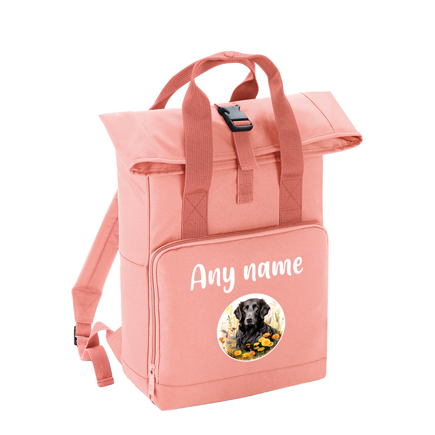 Overnighter Rucksack 14 Litres Peach Coral Wildflower Dog Breed Design