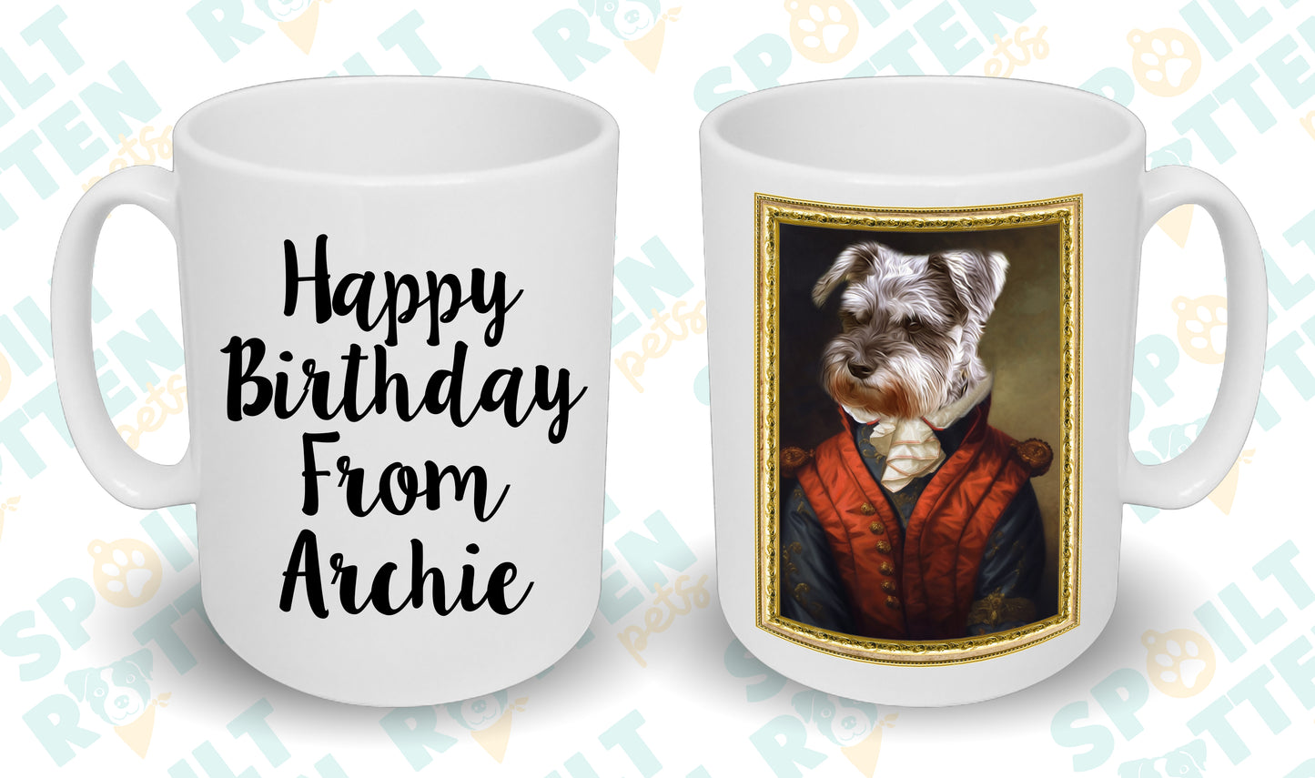 Red Satin Gentry Personalised Pet Portrait Mug - Add Your Own Photo