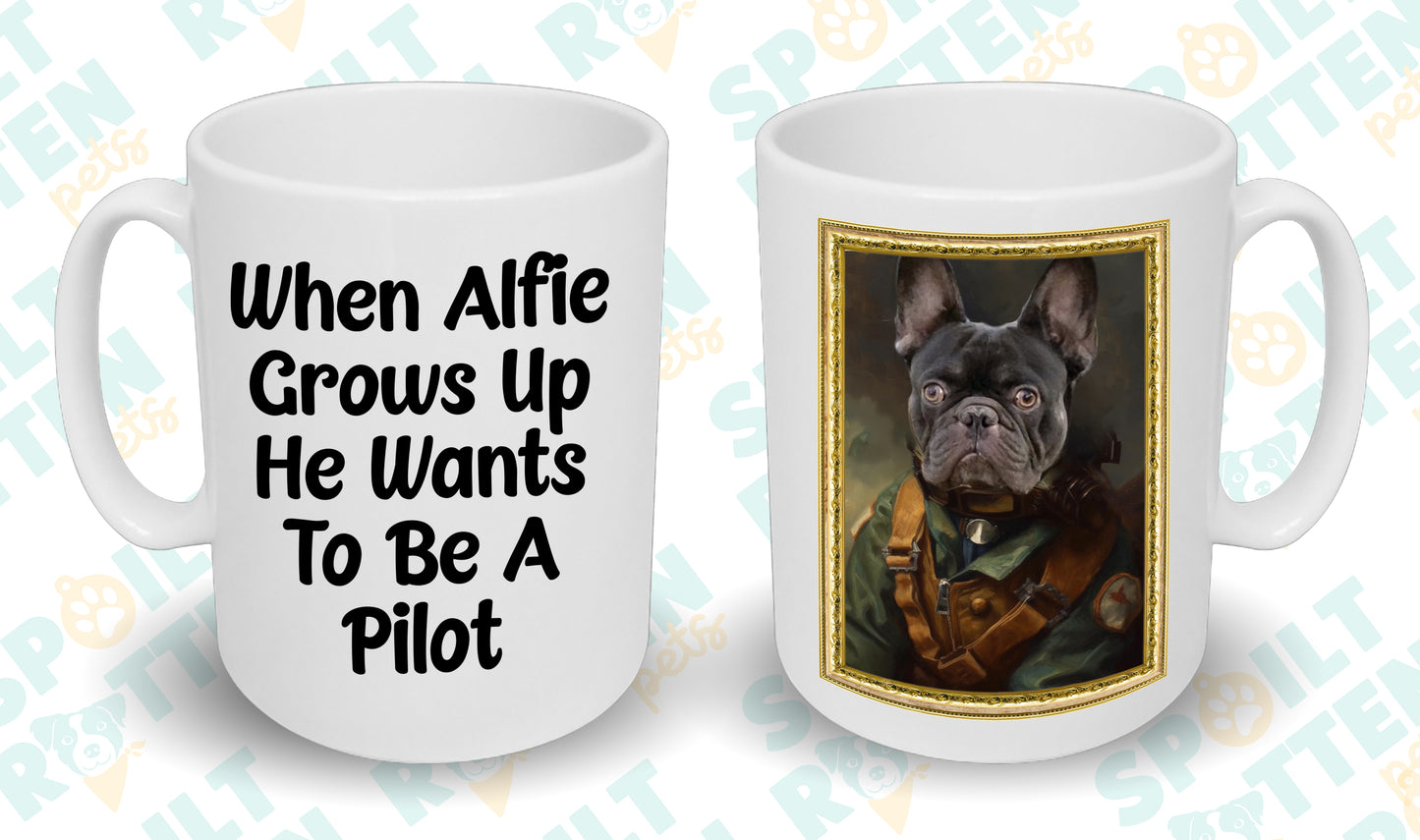 Pilot Personalised Pet Portrait Mug - Add Your Own Photo