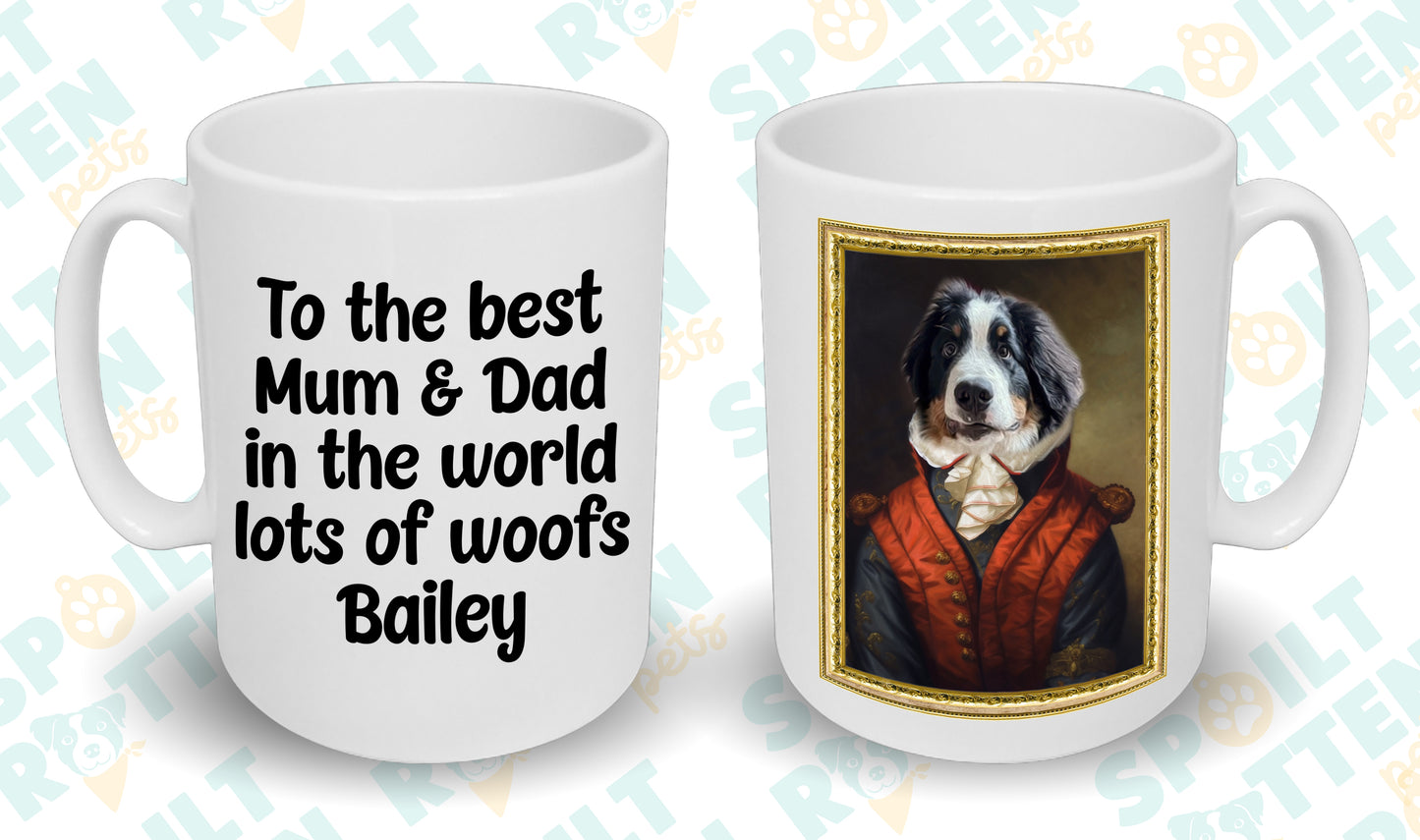 Red Satin Gentry Personalised Pet Portrait Mug - Add Your Own Photo