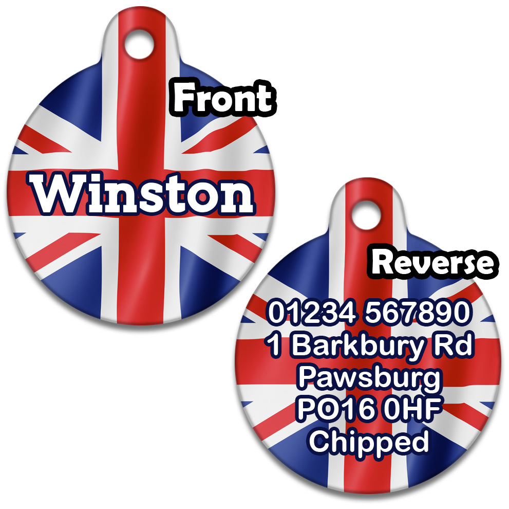 Union Jack Flag - Pet ID Tag