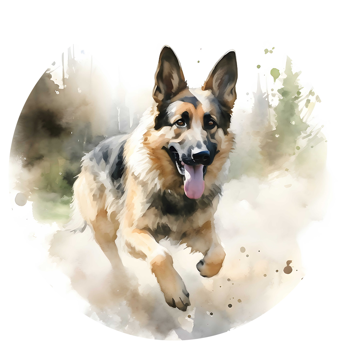 Black Any Breed Running Woodland Dog with Personalised Name Backpack
