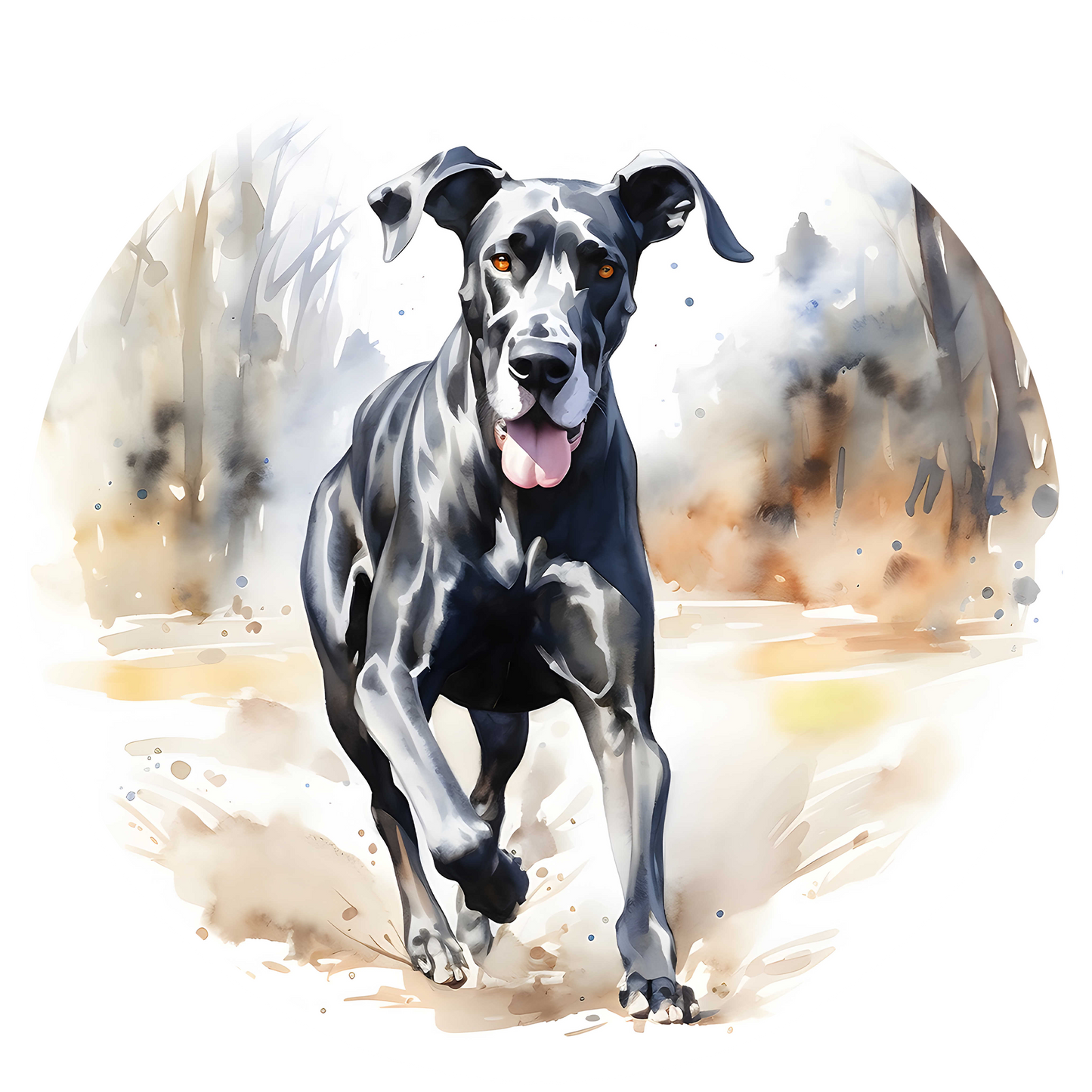 Black Any Breed Running Woodland Dog with Personalised Name Backpack