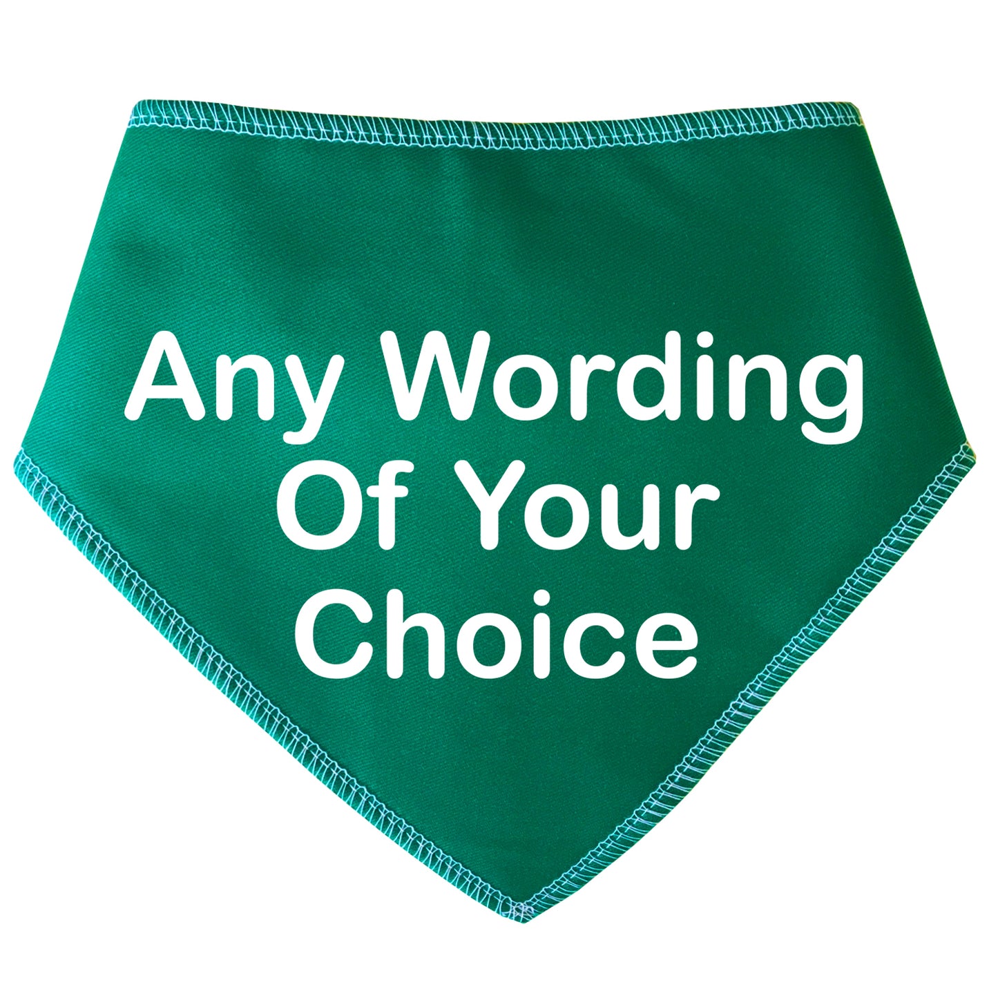 GREEN Any Wording Dog Bandana With Font Choices