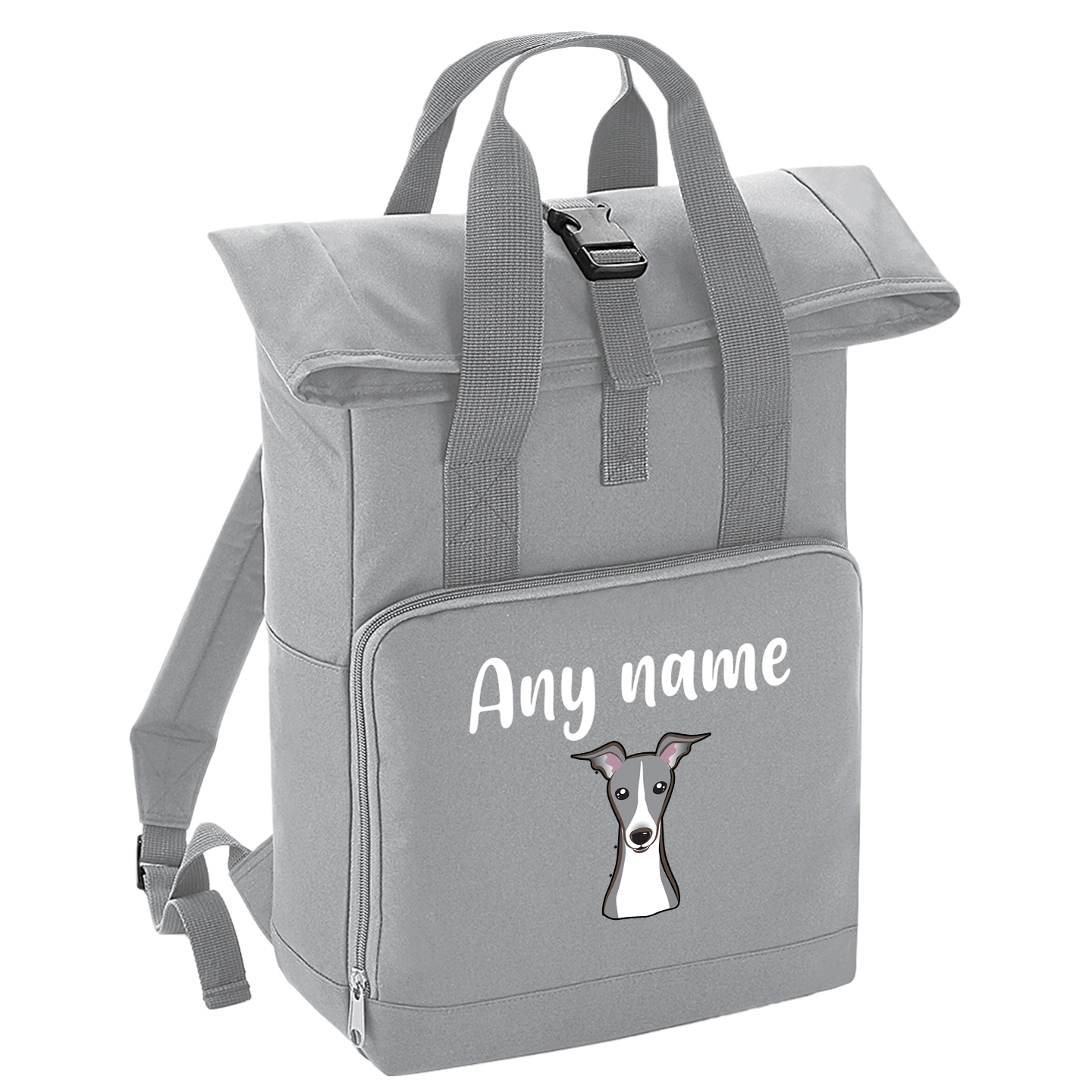Overnighter Rucksack 14 Litres Grey Any Breed Backpack With Custom Personalised Dog Name