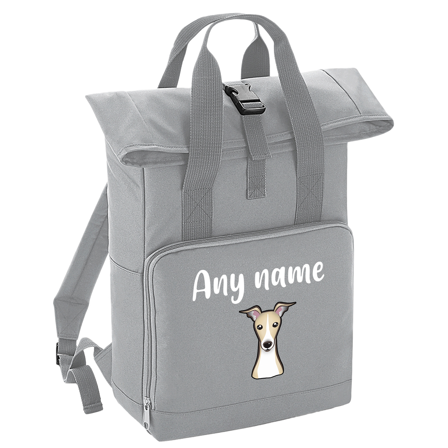 Overnighter Rucksack 14 Litres Grey Any Breed Backpack With Custom Personalised Dog Name