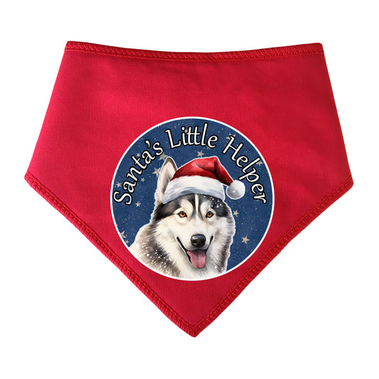Husky Dog Design Santa's Little Helper Dog Bandana