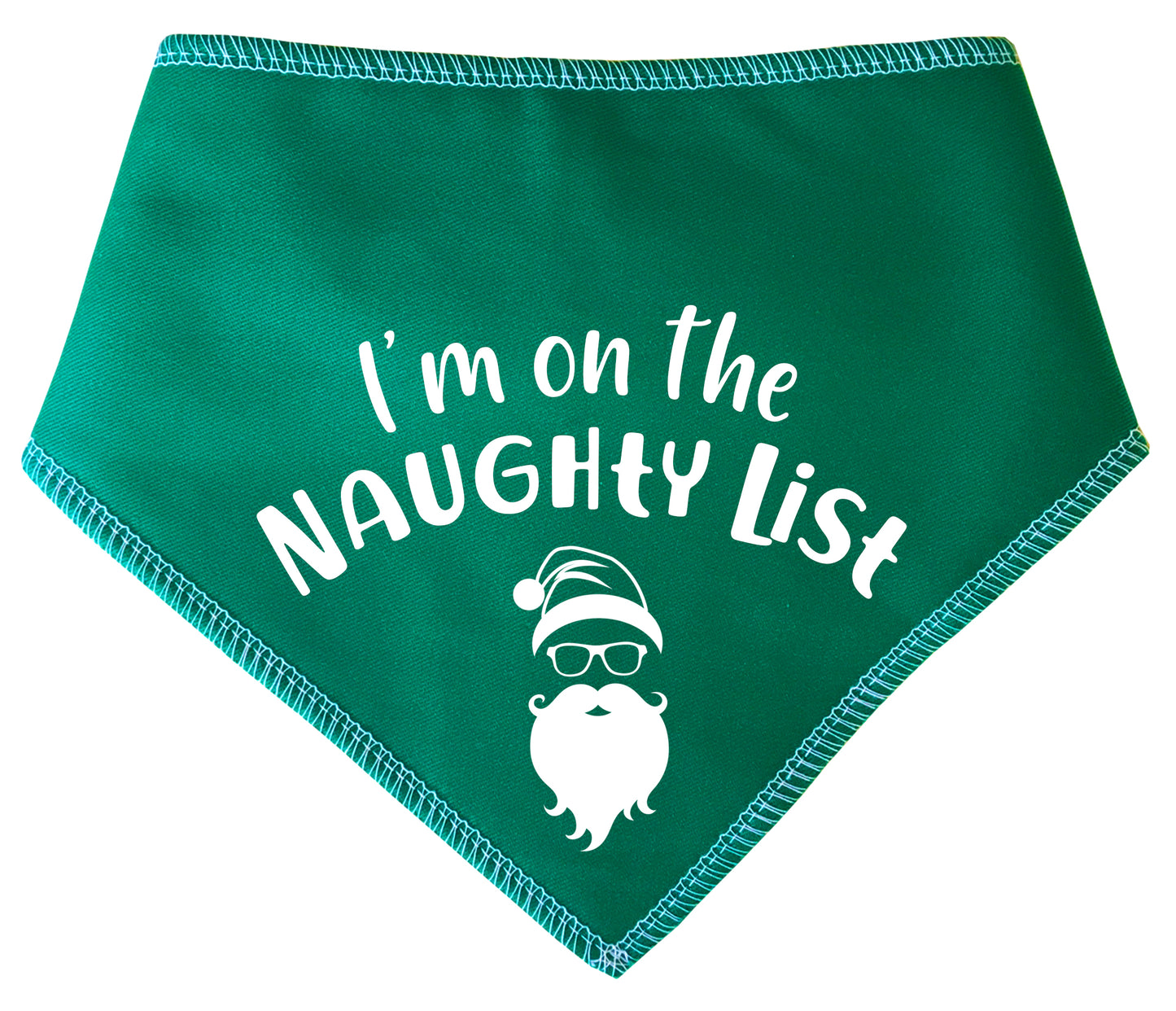 I'm On The Naughty List Cool Santa Dog Bandana