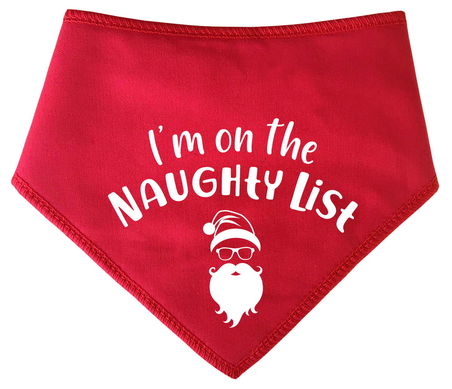 I'm On The Naughty List Cool Santa Dog Bandana