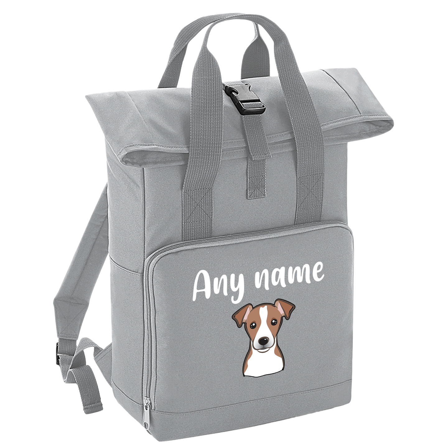 Overnighter Rucksack 14 Litres Grey Any Breed Backpack With Custom Personalised Dog Name