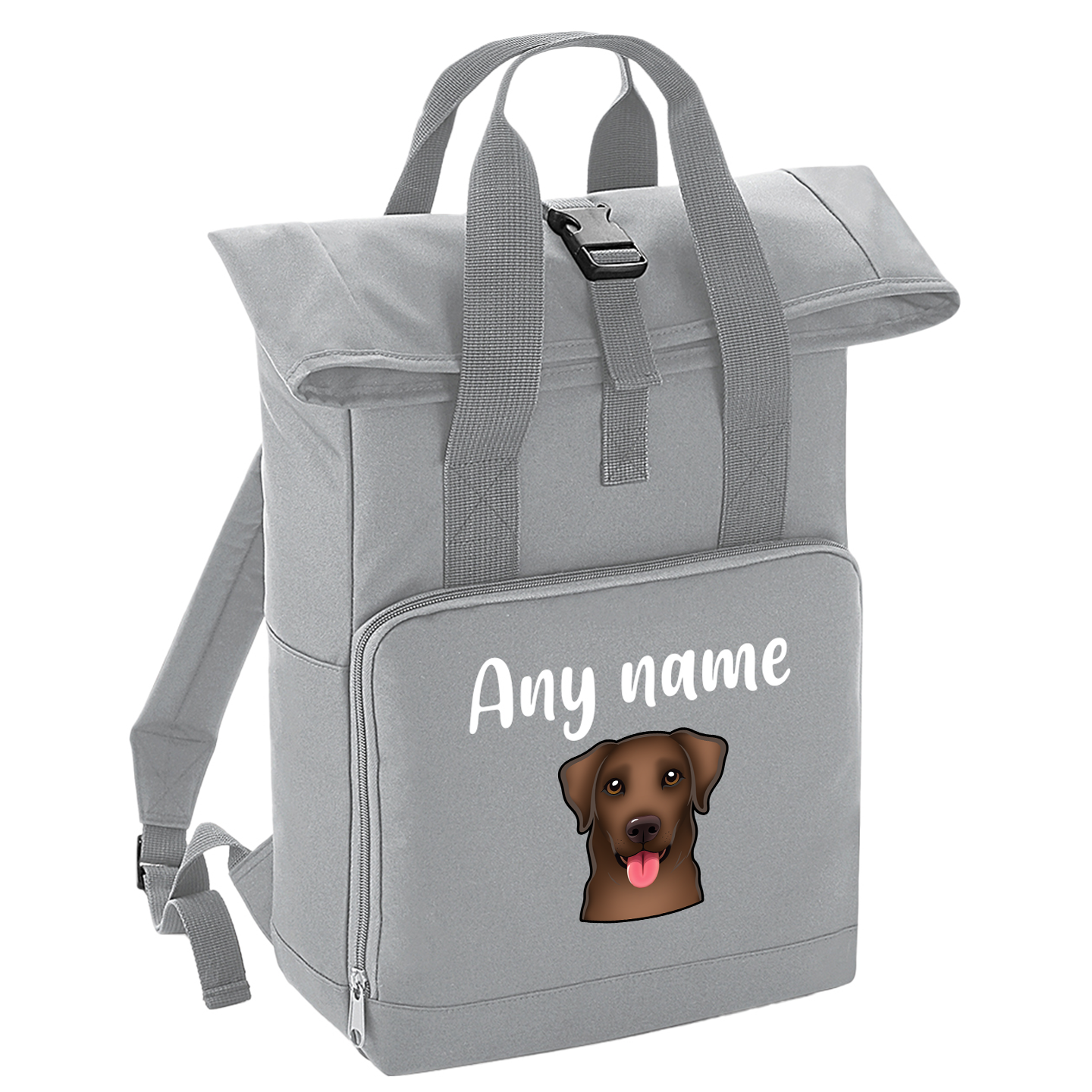 Overnighter Rucksack 14 Litres Grey Any Breed Backpack With Custom Personalised Dog Name