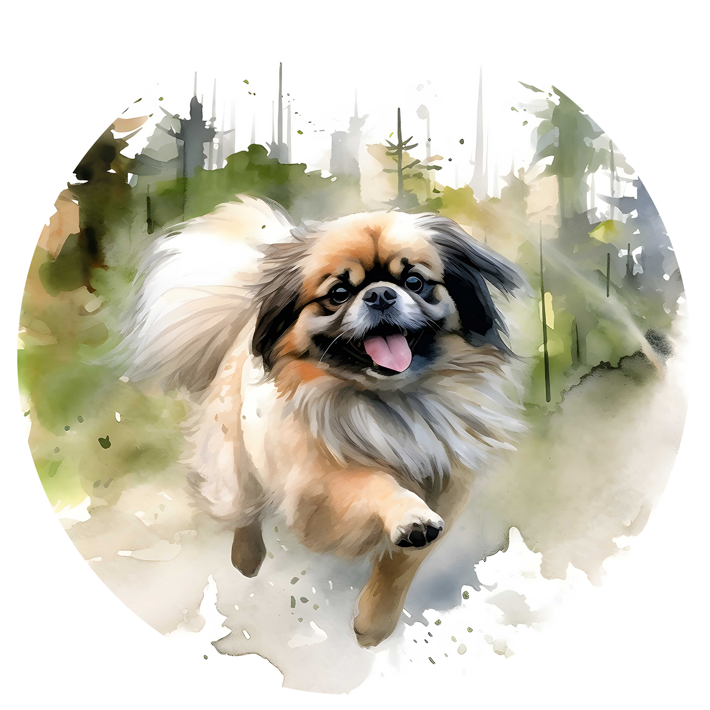 Black Any Breed Running Woodland Dog with Personalised Name Backpack