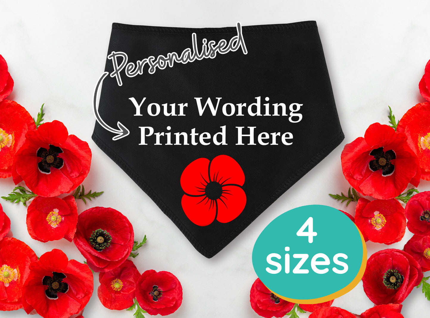 Poppy Any Wording Dog Bandana