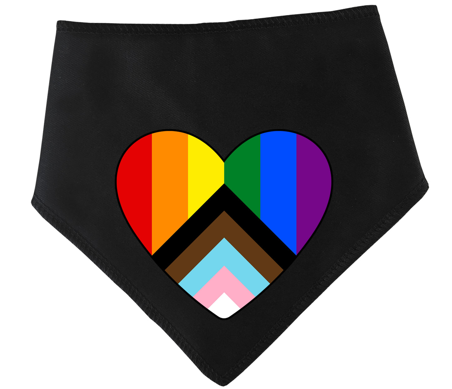 Pride Heart Progress Flag Dog Bandana