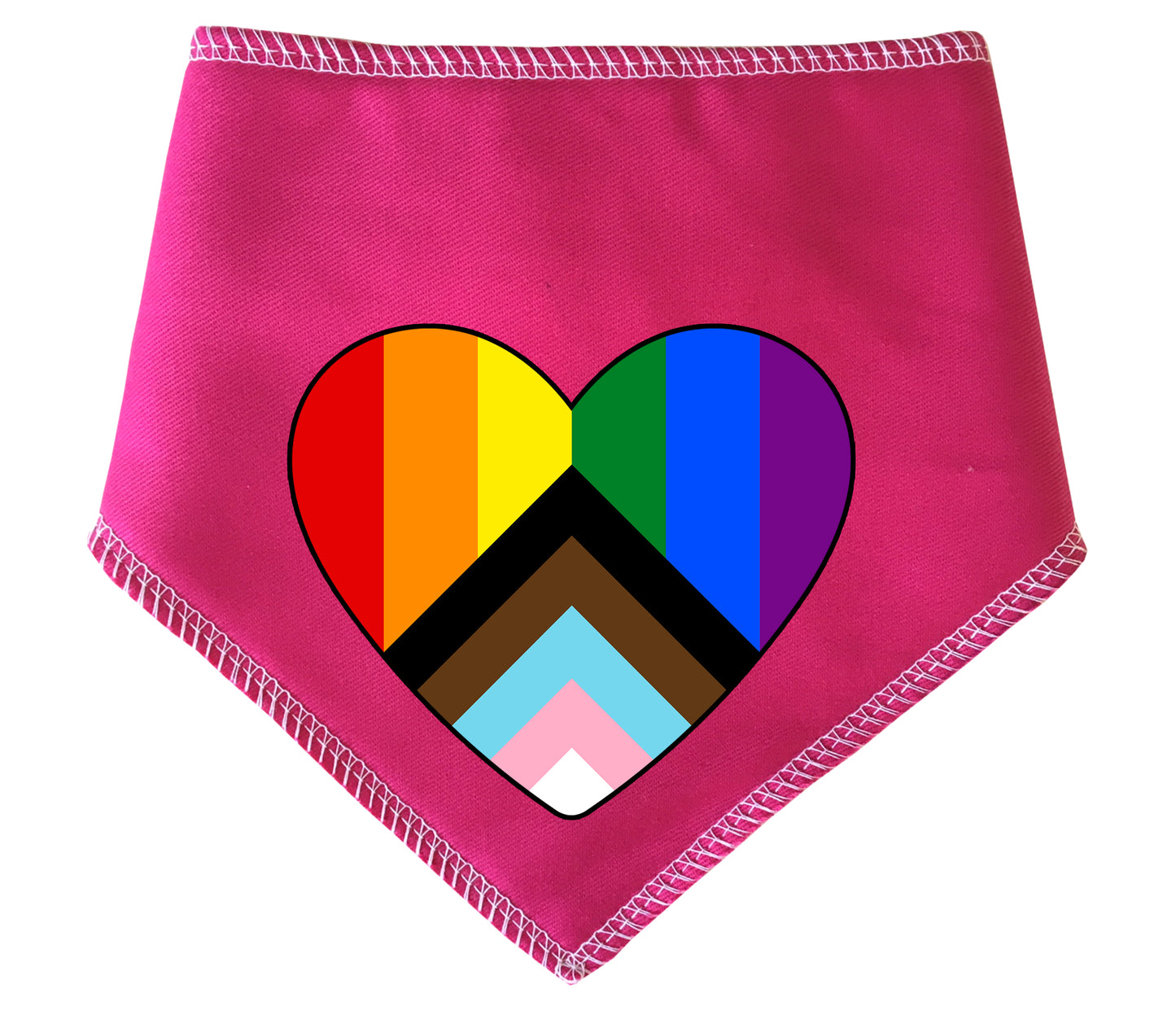 Pride Heart Progress Flag Dog Bandana