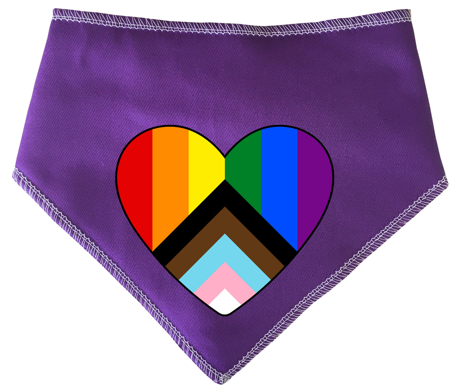 Pride Heart Progress Flag Dog Bandana