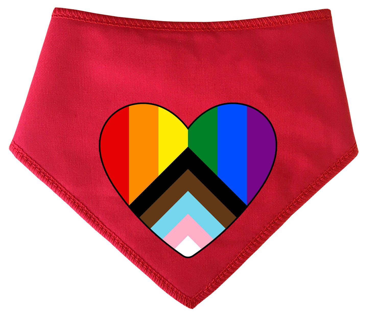 Pride Heart Progress Flag Dog Bandana