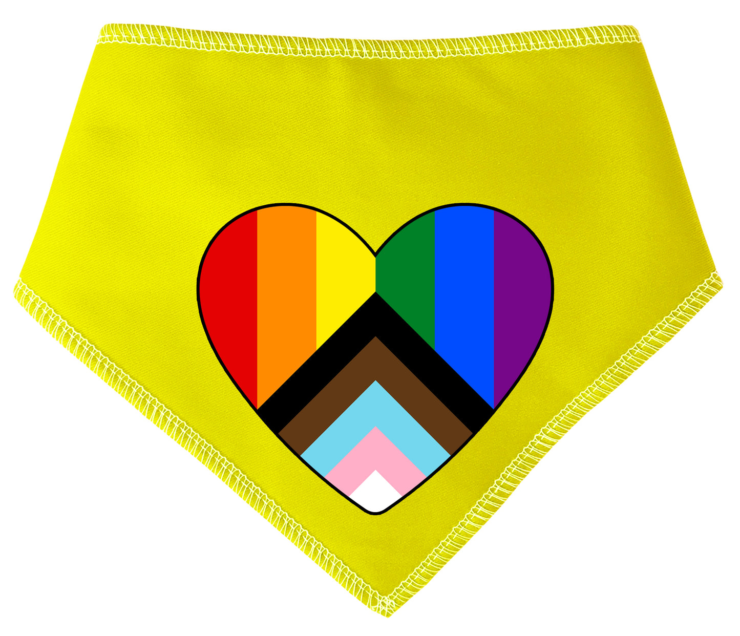 Pride Heart Progress Flag Dog Bandana