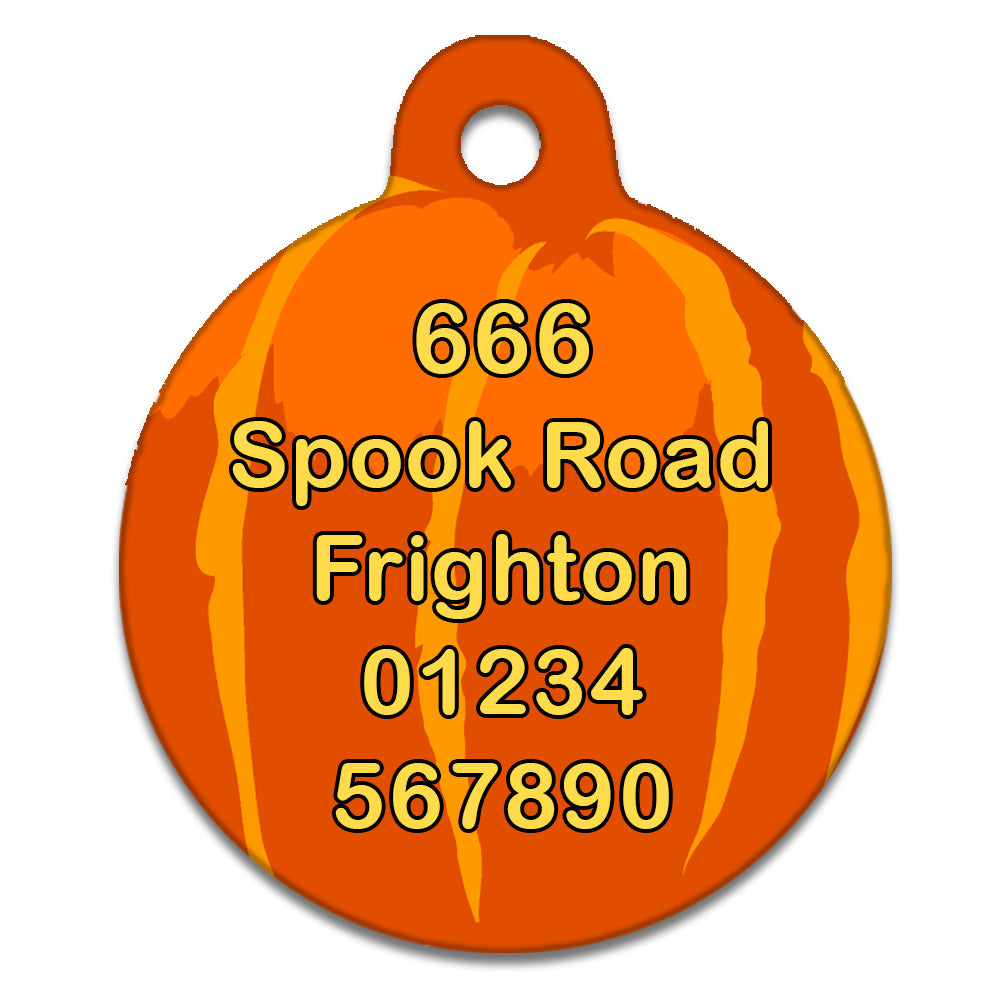 Jack 'O Lantern, Halloween Pumpkin Face Design - Pet Identity Tag