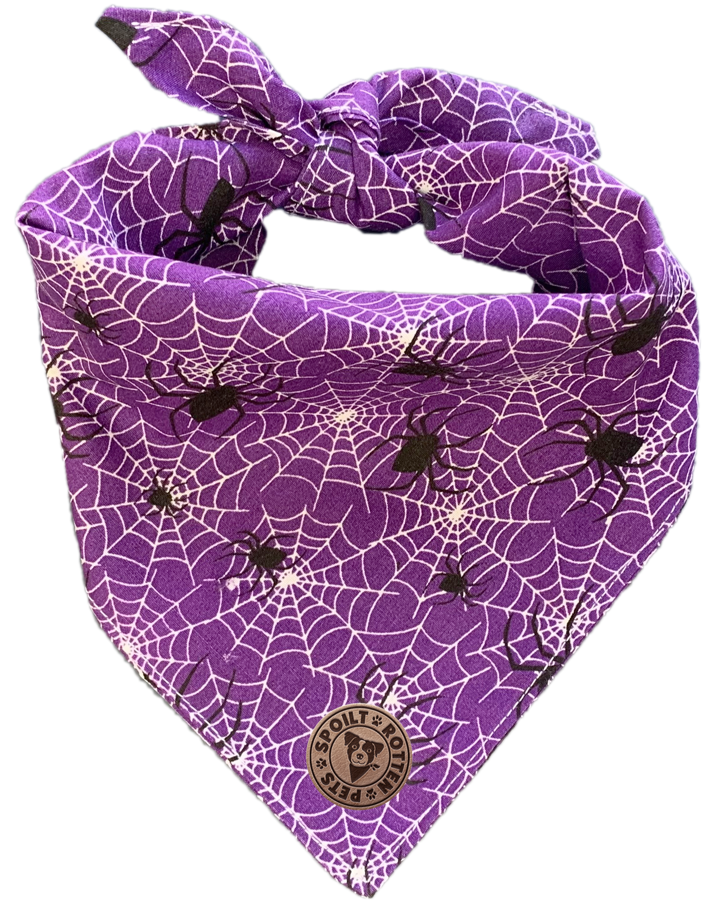 The Chillingham - Purple Cobweb Tied Dog Bandana
