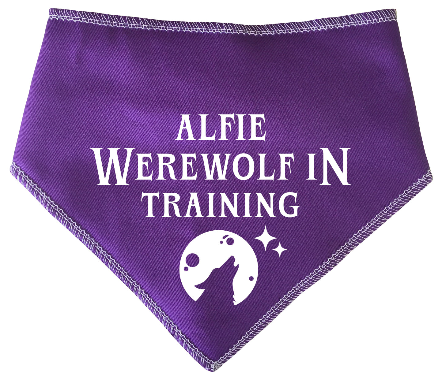 Werewolf In Training Purple Personalised Dog Bandana