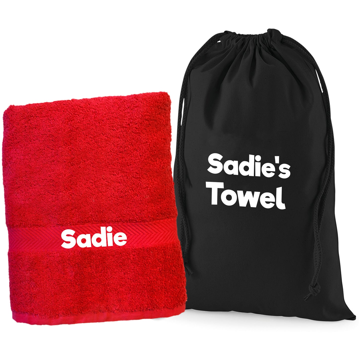 Red Pet Towel Personalised With Name or Wording