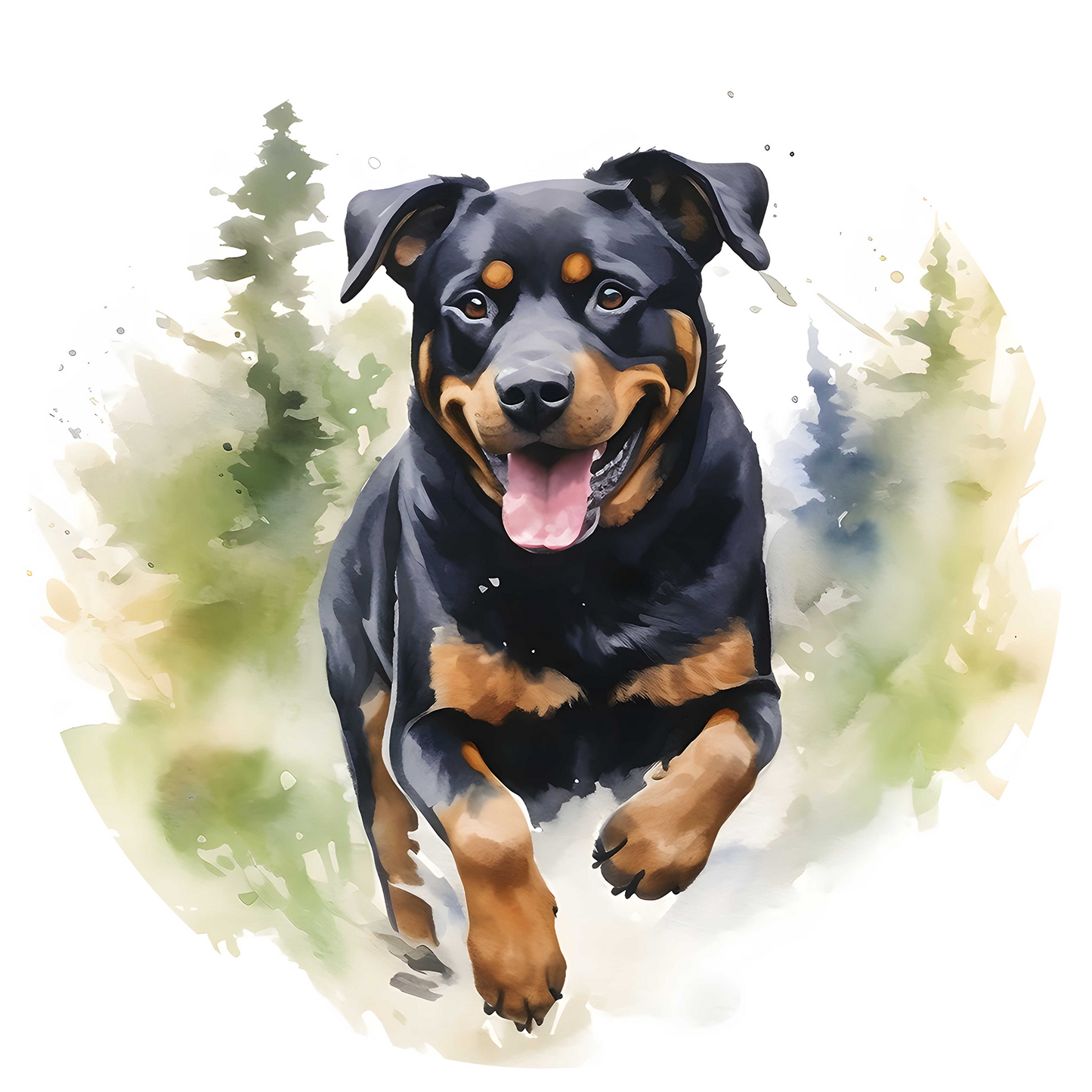 Black Any Breed Running Woodland Dog with Personalised Name Backpack