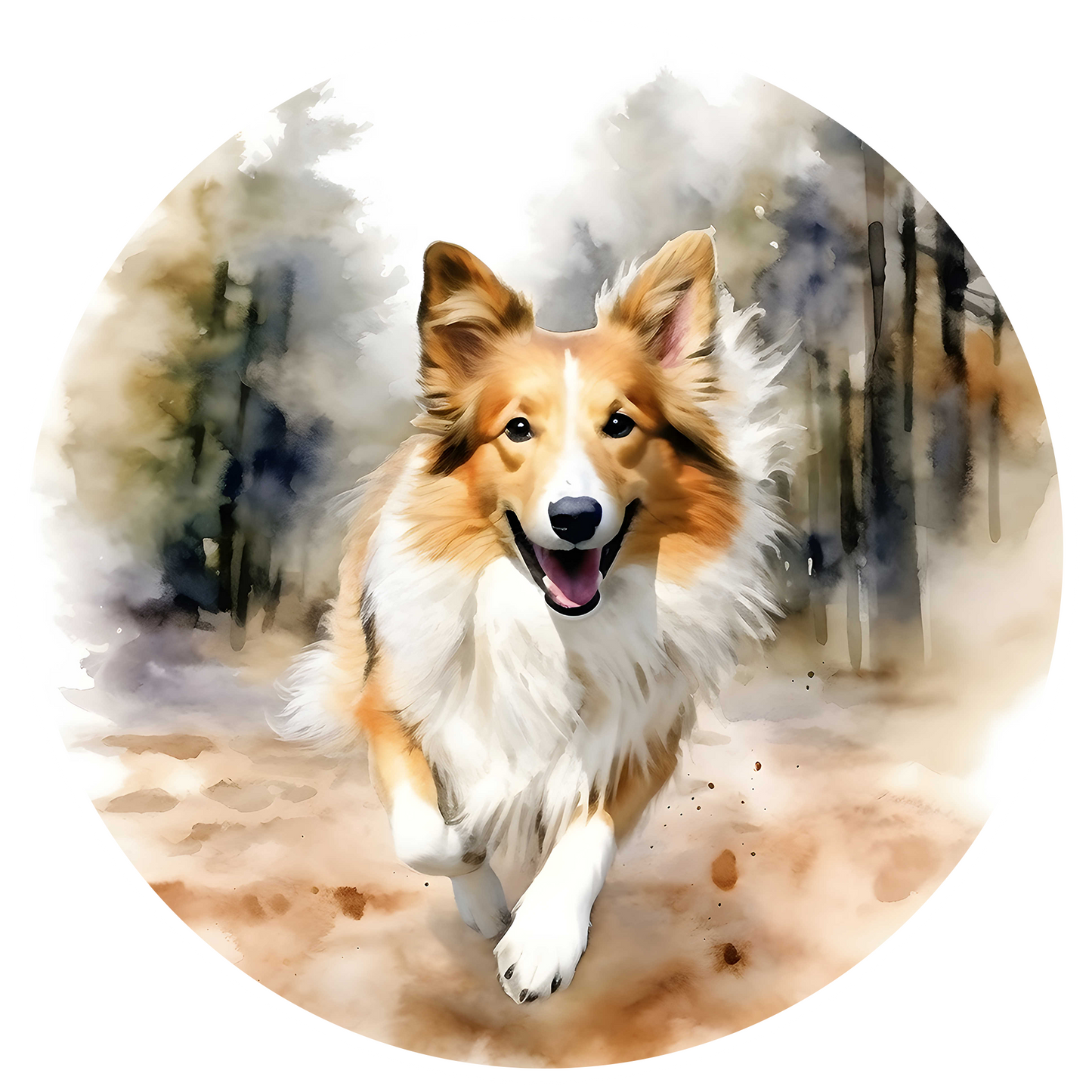Black Any Breed Running Woodland Dog with Personalised Name Backpack