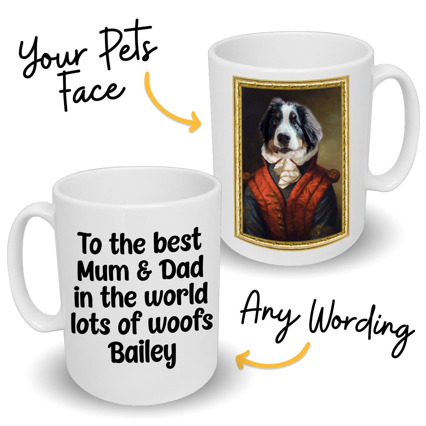 Red Satin Gentry Personalised Pet Portrait Mug - Add Your Own Photo