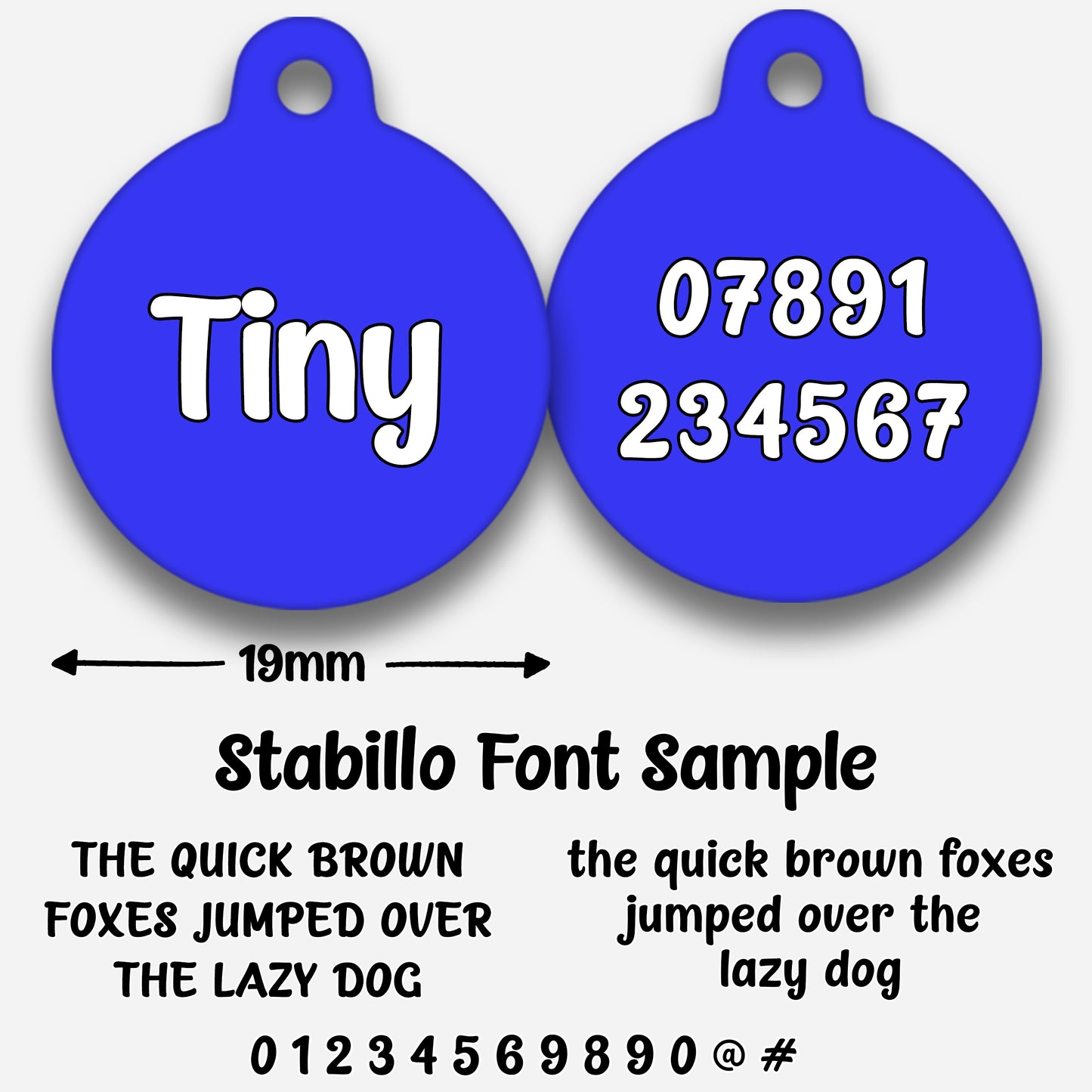 Electric Blue Plain Colour - Pet ID Tag