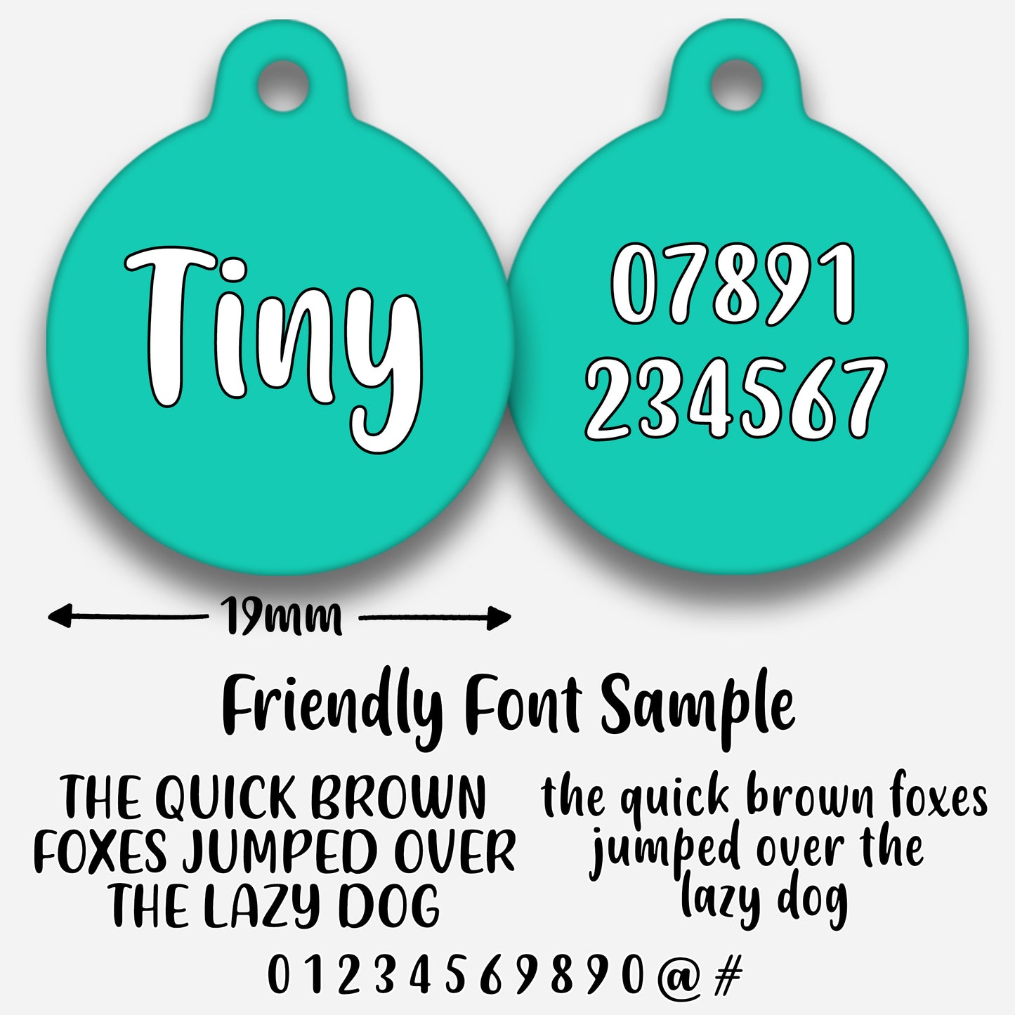 Turquoise - Pet ID Tag