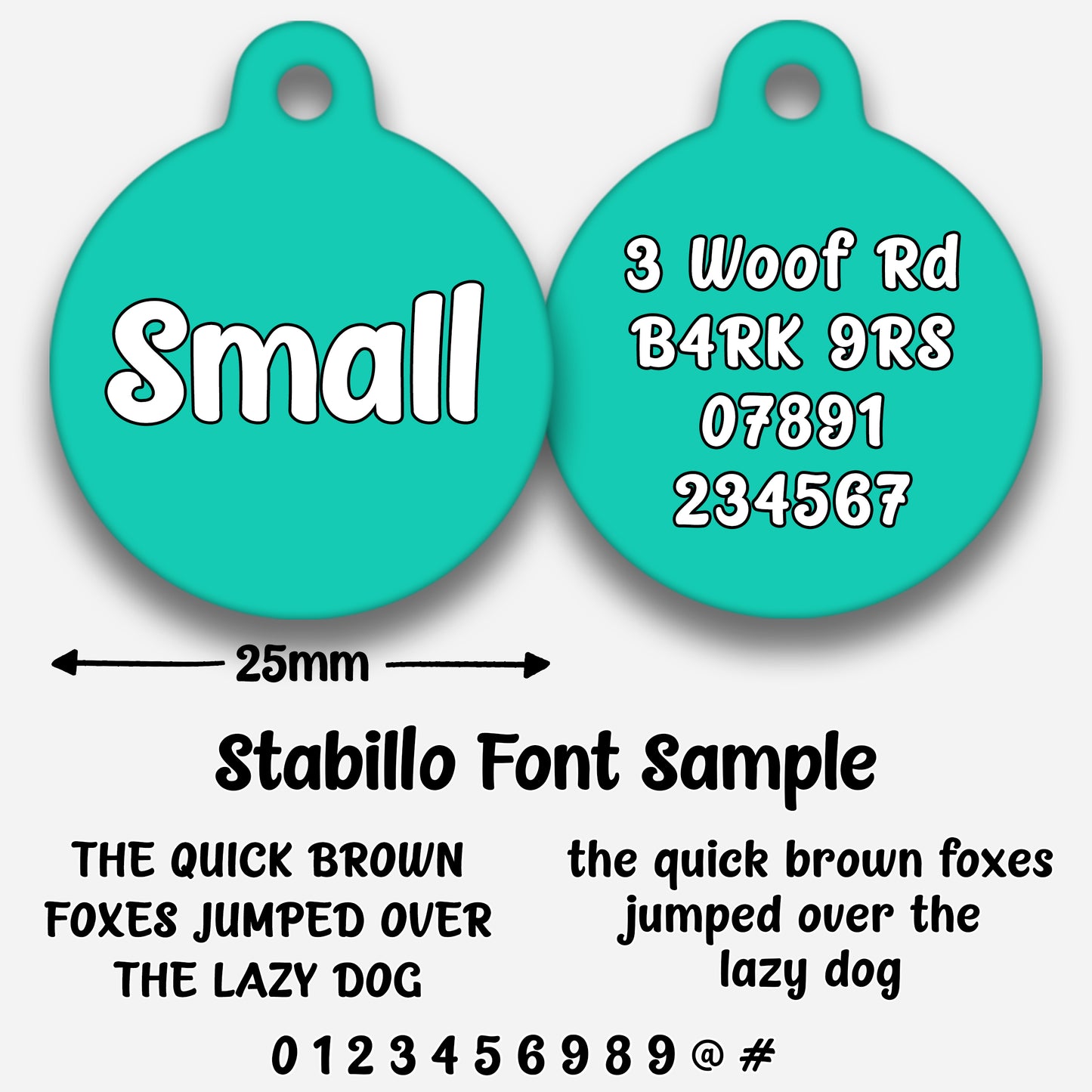 Turquoise - Pet ID Tag