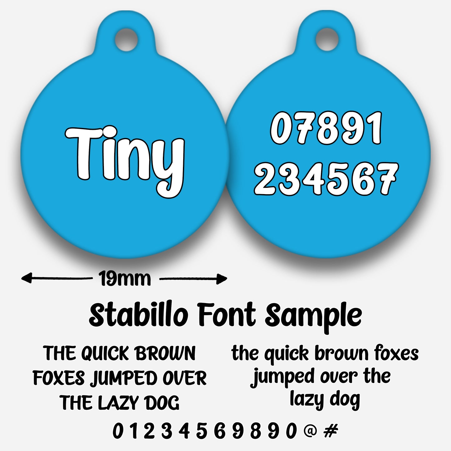 Blue Plain Colour - Pet ID Tag